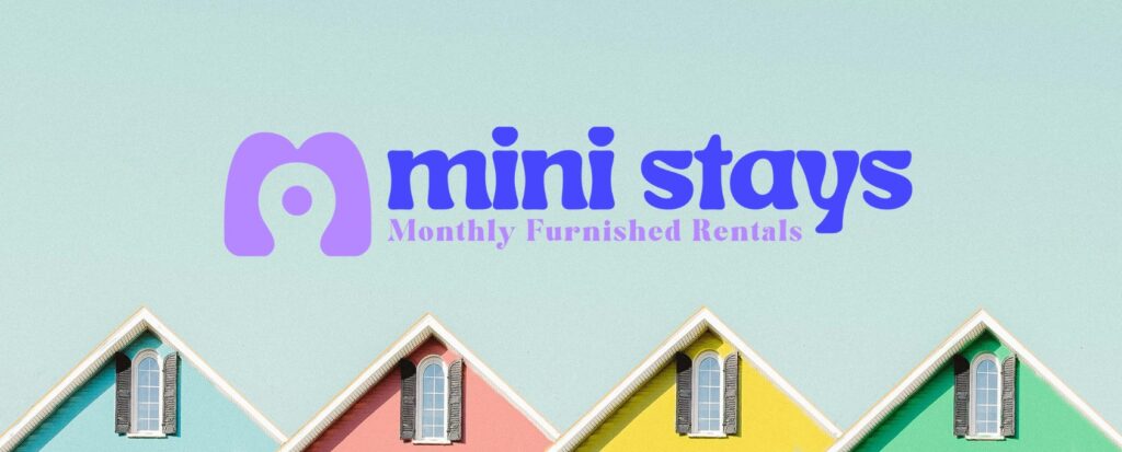 A picture of mid term rentals with MiniStays logo above them. Featured image of MiniStays Contact Us page.