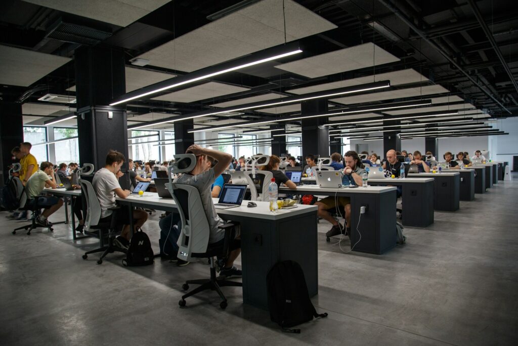 people working in an office at ministays headquarters