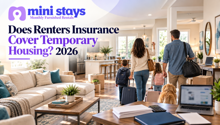 Does renters insurance cover temporary housing for furnished mid-term rental stays in 2026
